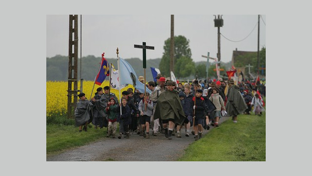 La marche sous la pluie...